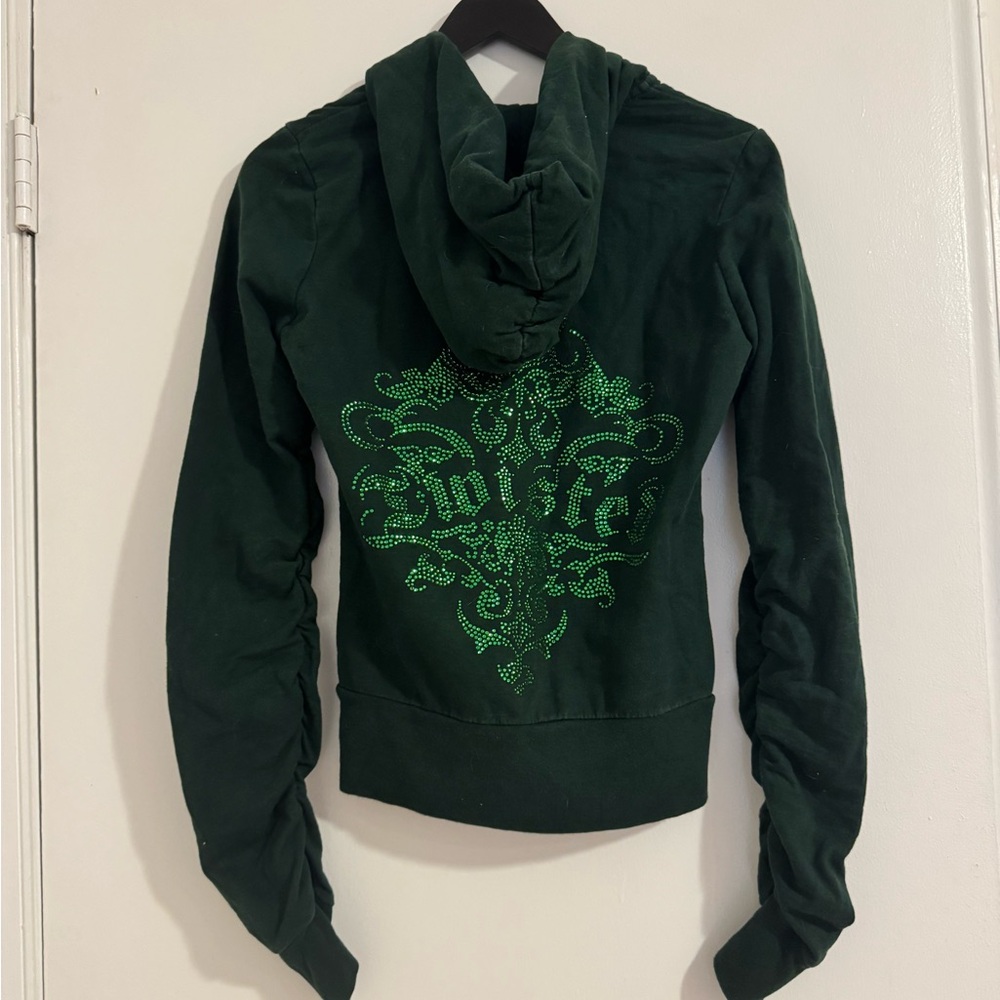 Twisted Heart Green Tracksuit Set with Hoodie and Pants Embellished Bling - Picture 9 of 13